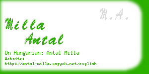 milla antal business card